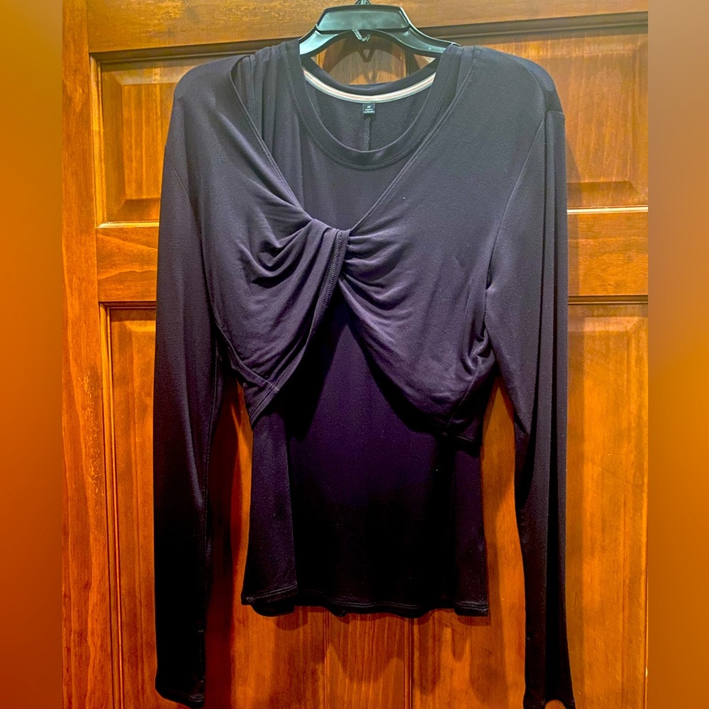 Cabi Tank Tee with long sleeve, half T, medium, black